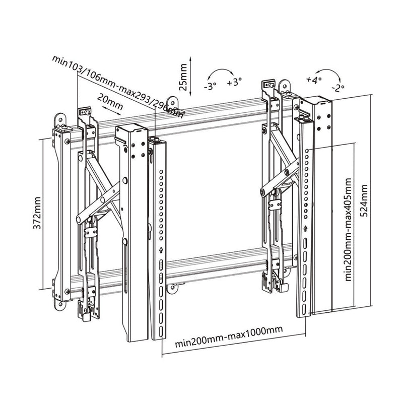 Video Wall TV Mount Arms and Accessories for Custom Installation