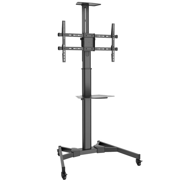 TV Cart with Shelf Tilt, Pivot, Adjustable Height - Fits Sizes 37-70 inches, Maximum VESA 600x400