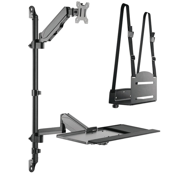 Sit-Stand Wall Mount Workstation Black