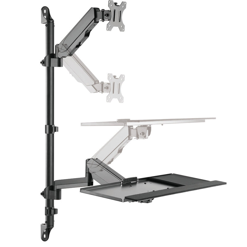 Sit-Stand Wall Mount Workstation Black