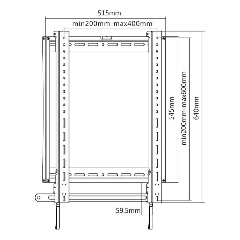 Fixed Portrait TV Wall Mount Bracket for Flat LCD/LED - Fits Sizes 45-70 inches - Maximum VESA 600x400