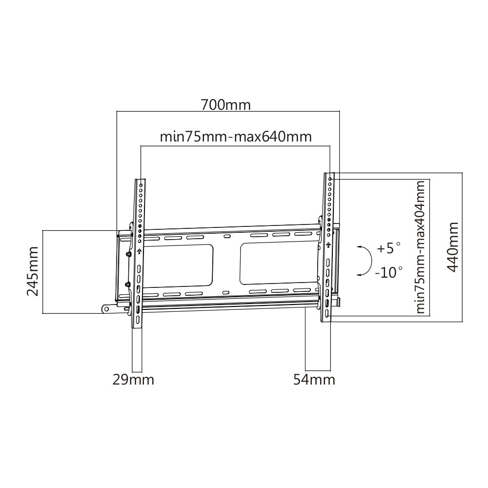 Tilting Mount TV Wall Mount Bracket for Flat and Curved LCD/LEDs - Fits Sizes 37-80 inches - Maximum VESA 600x400