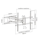 Full Motion Mount TV Wall Mount Bracket for Flat and Curved LCD/LEDs - Fits Sizes 50 to 90 inches - Maximum VESA 800x600