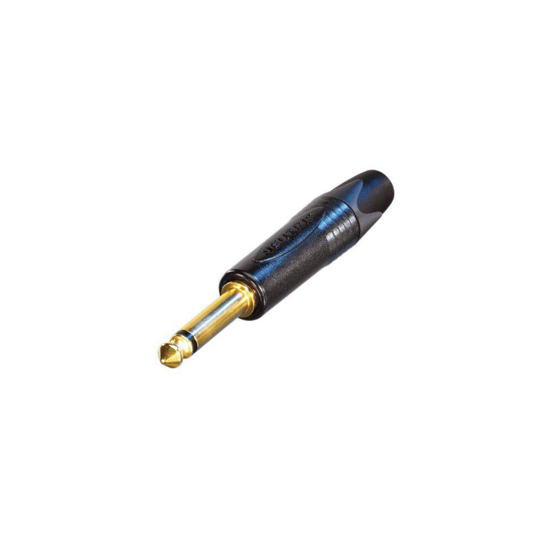 Neutrik 1/4 inch TS Male Slim Plug - Black with Gold Pins