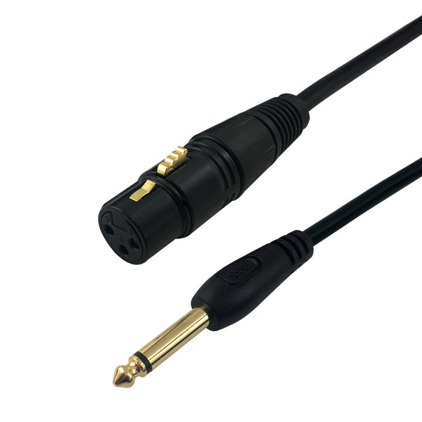 XLR 3-pin Female to 1/4 Inch TS Male Unbalanced Cable