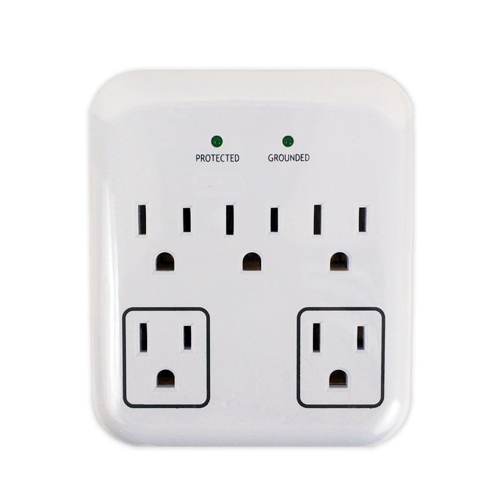 5 Outlet Power Tap - 900J Surge Protection - White