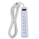 6 outlet Surge Protector - 1000J, 8ft Cord, Down Angle Plug - White