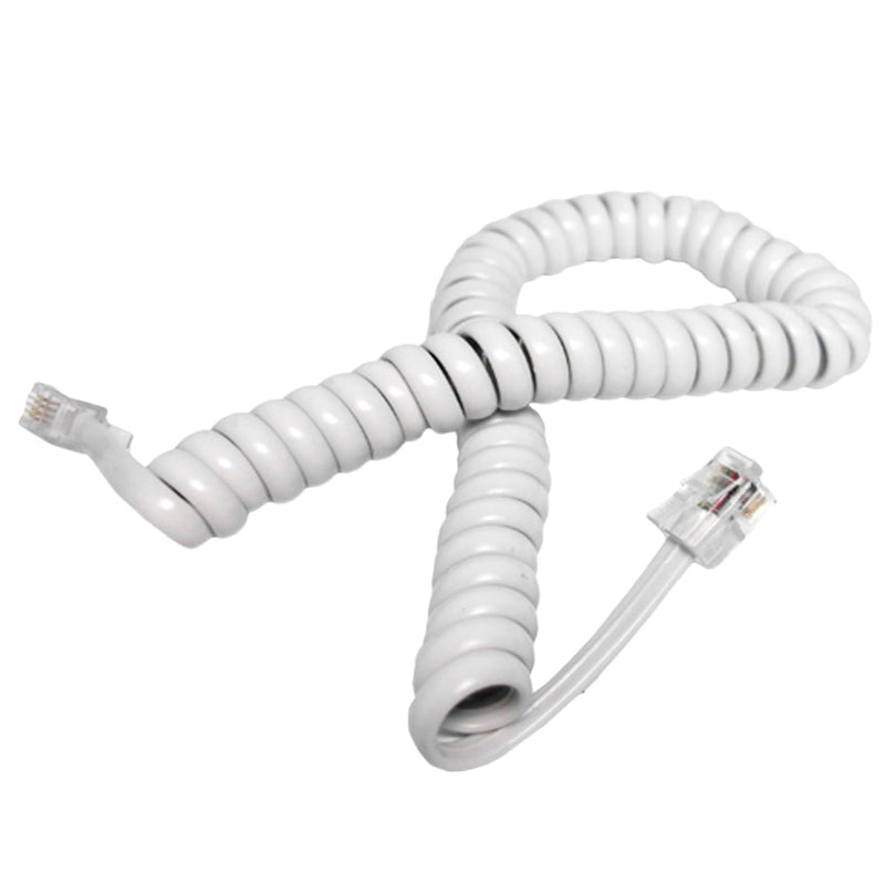 RJ9 4P4C curly cord, cross-wired