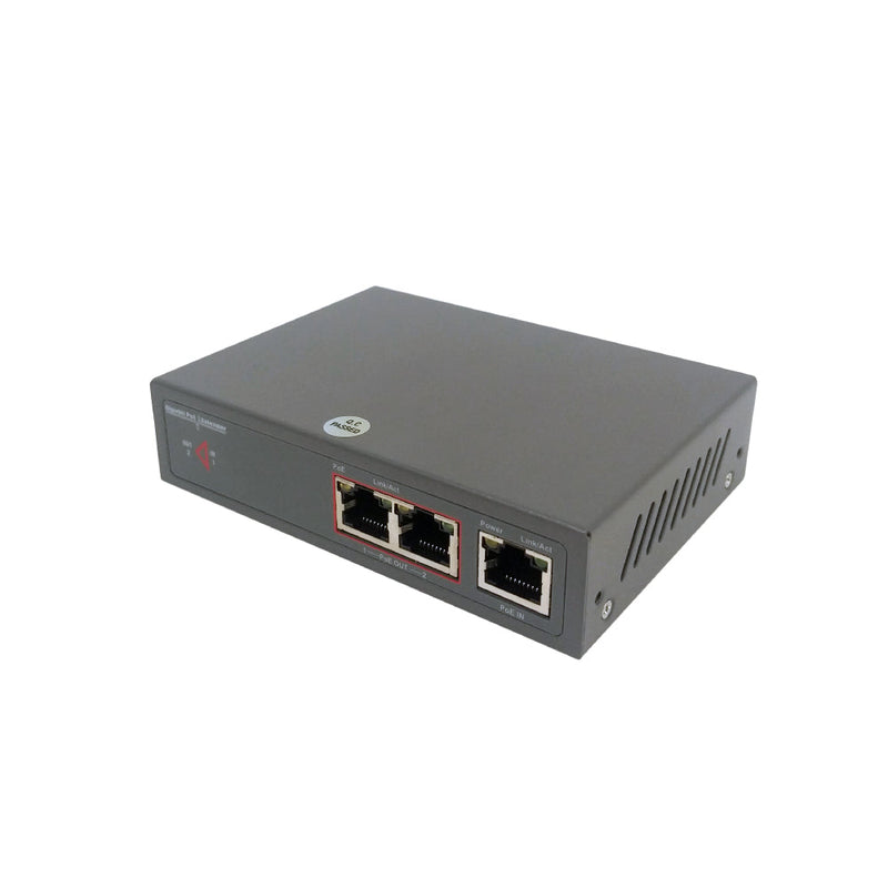 2-Channel 10/100/1000M PoE Extender 30W - IEEE 802.3af/at