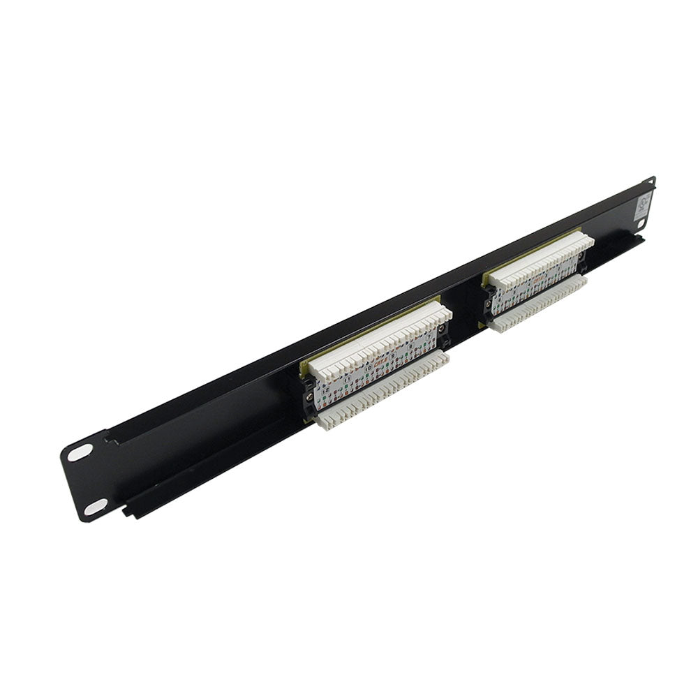 10 in. Wall Mount 12 Port Cat6 Patch Panel - 110 Type, 568A & 568B 10 in. Wall Mount 12 Port Cat6 Patch Panel - 110 Type, 568A & 568B