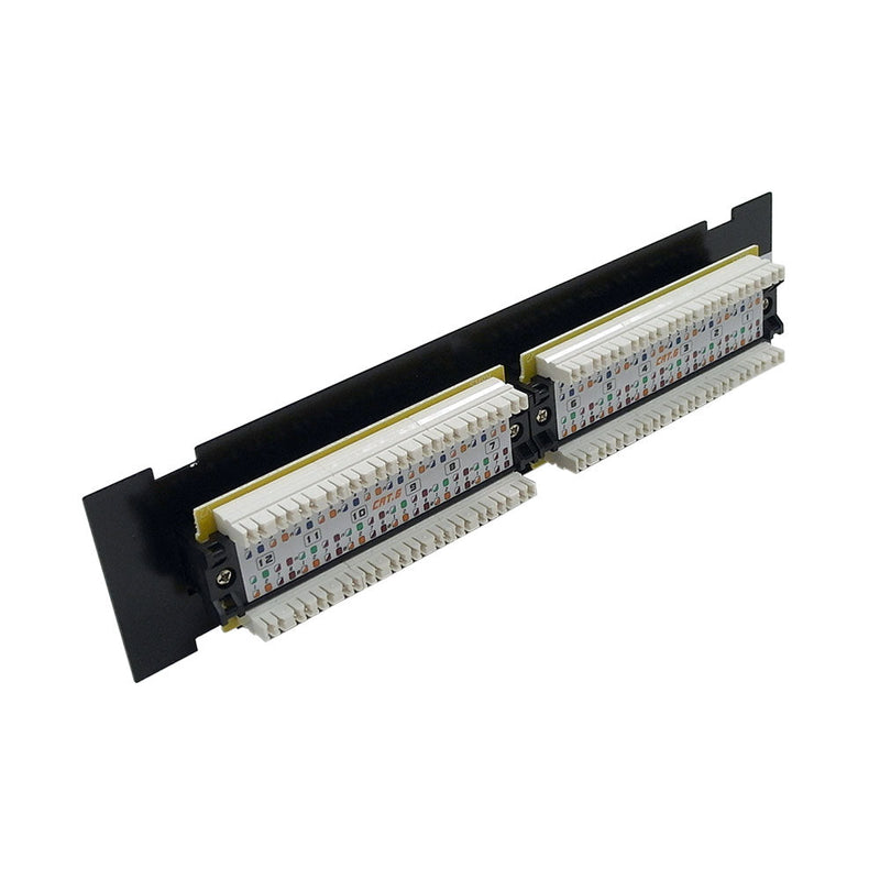 Punchdown Panel 12-Port CAT6 Patch Panel, Self Mount Patch Panel - 110 Punch-Down