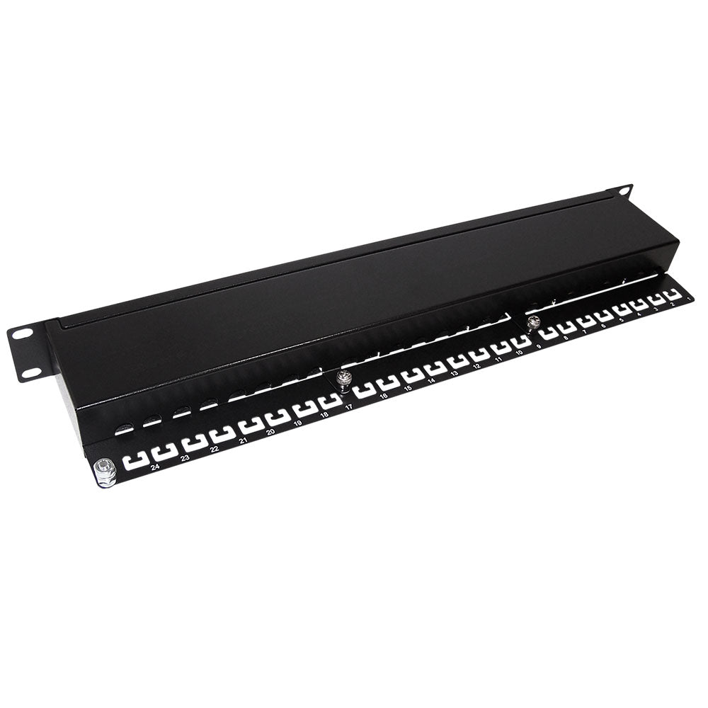 Cat6 Patch Panel Rear 24-Port CAT6 Shielded Patch Panel, 19