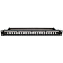 24-port Keystone Patch Panel - 19 inch Rackmount 1U - High Density with Cable Manager - Shielded - Unloaded