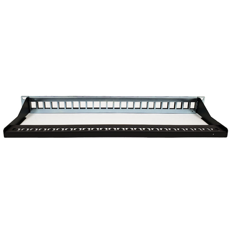 24-port Keystone Patch Panel - 19 inch Rackmount 1U - High Density wit