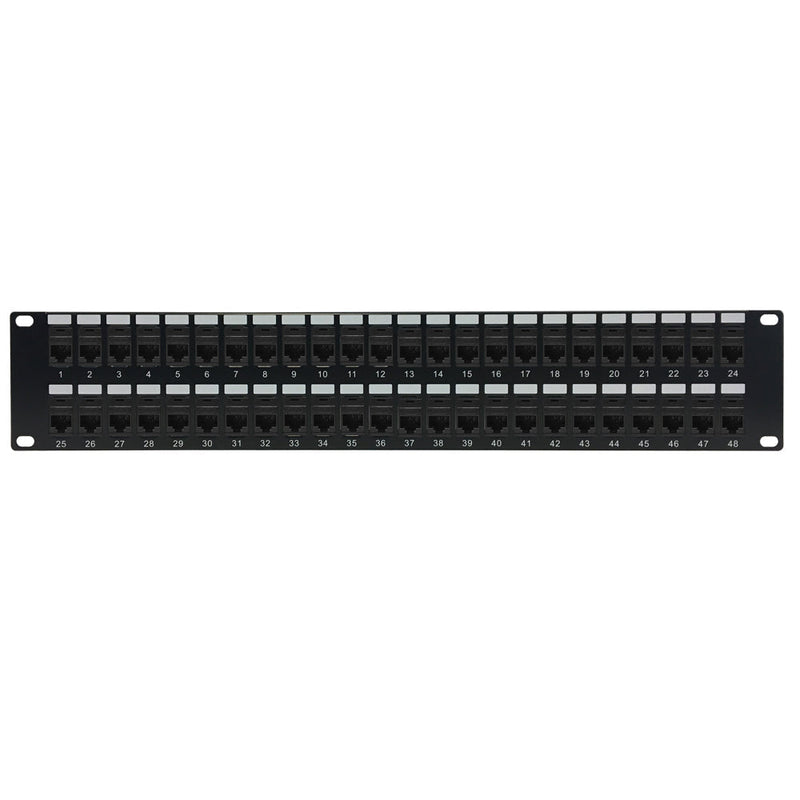 48-Port CAT6 Patch Panel, 19" Rackmount 2U - Pass-Through