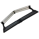 48-port Shielded Angled Keystone Patch Panel - 19 inch Rackmount 1U with Cable Manager - Unloaded