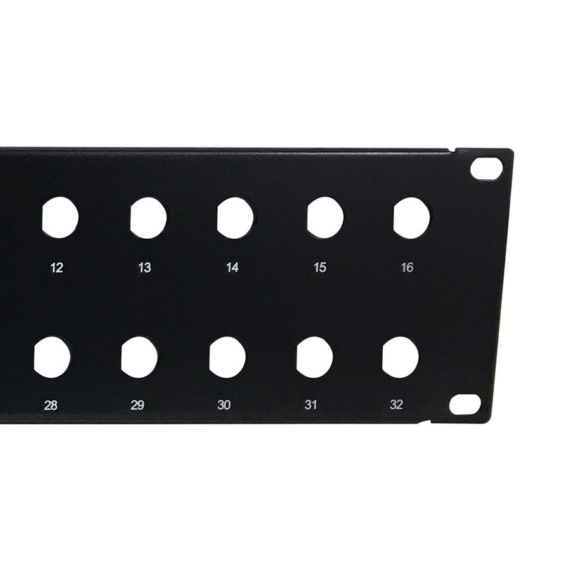 32-port BNC patch panel, 19 inch rackmount 2U - unloaded