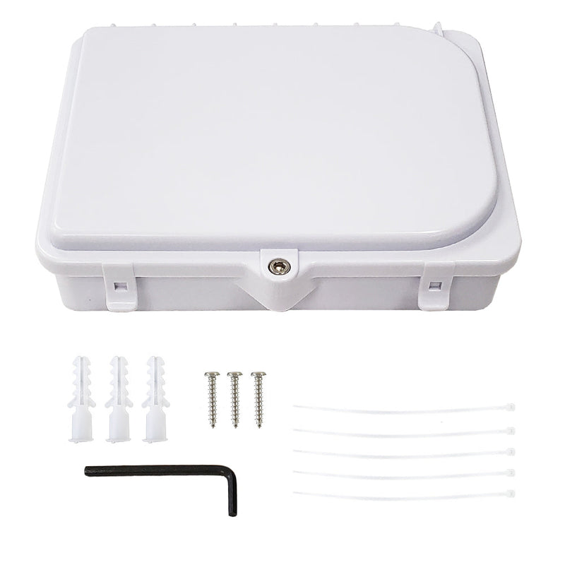 Outdoor 1-port Plastic Fiber Terminal Box with SC/APC Simplex Coupler - IP65 - White