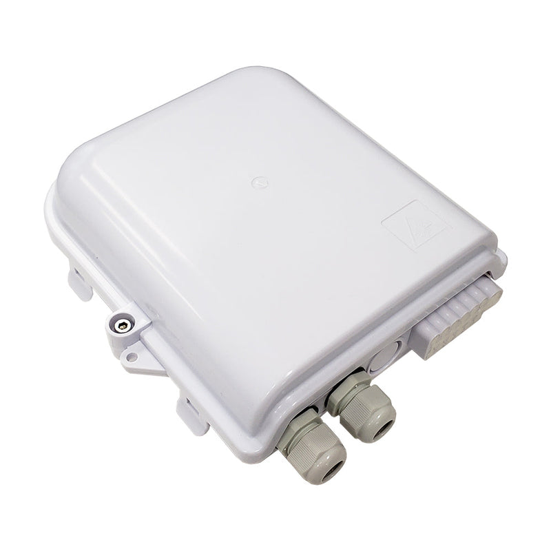 Indoor/Outdoor 12-port Plastic Fiber Terminal Box - White