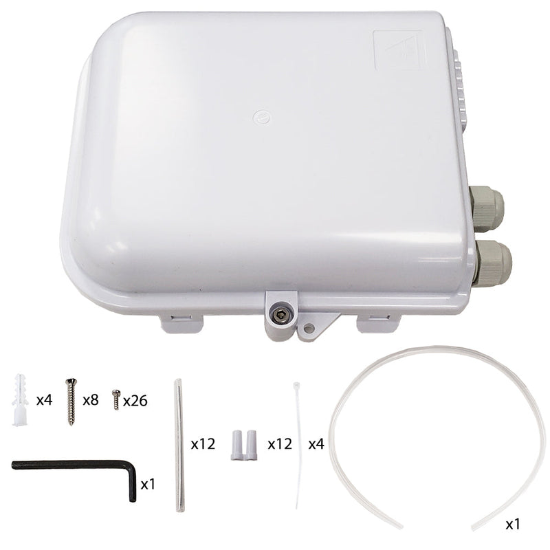 Indoor/Outdoor 12-port Plastic Fiber Terminal Box - White