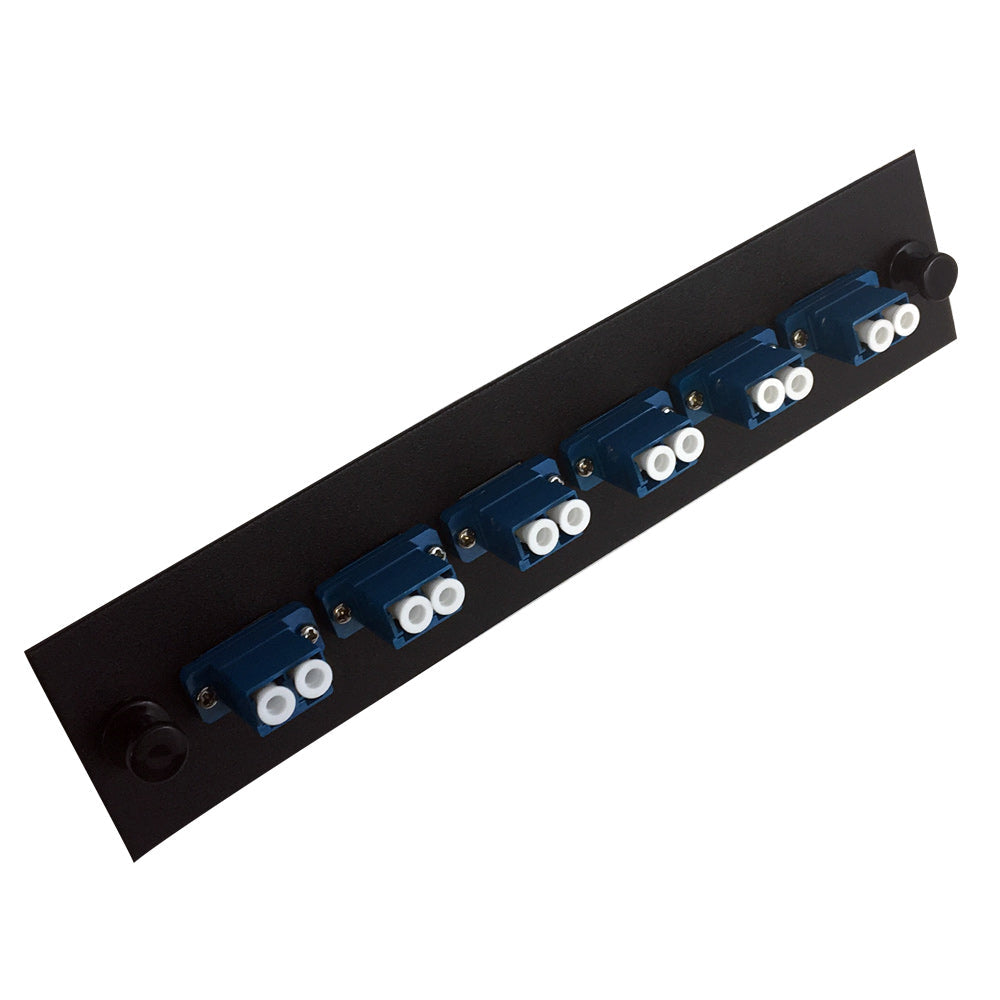 Loaded Adapter Panel with 6x Duplex LC/UPC Singlemode (Non-LGX) - Black