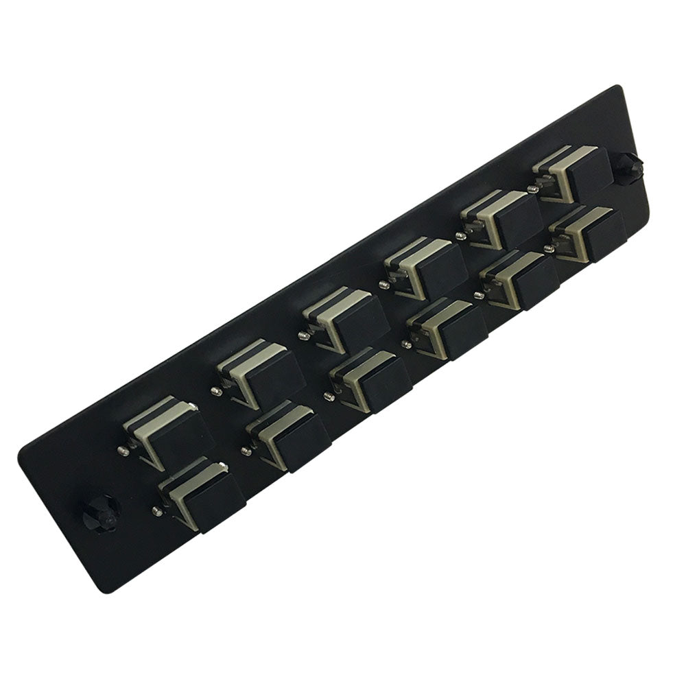 Loaded Adapter Panel with 12x Simplex SC/PC Multimode (Non-LGX) - Black