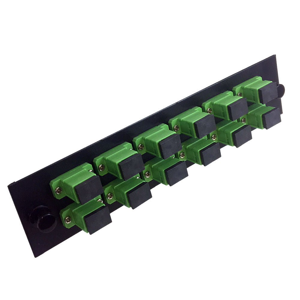 Loaded Adapter Panel with 12x Simplex SC/APC Singlemode (Non-LGX) - Black