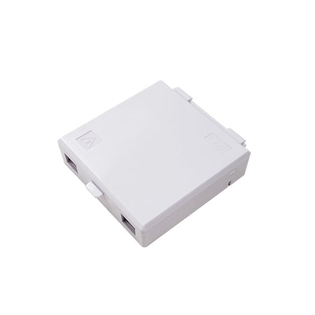 Indoor 2-port Wall Outlet Fiber Surface Mount Box - White