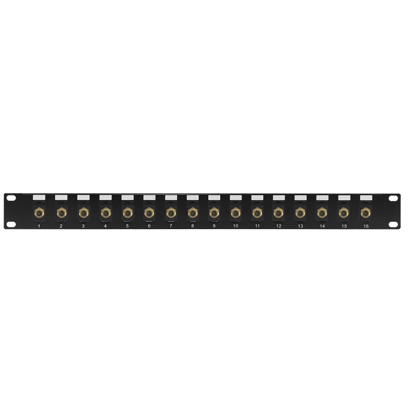 16-port F-Type Patch Panel, 19 inch Rackmount 1U