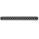 12-Port XLR Female + 4-port XLR Male patch panel, 19 inch rackmount 1U