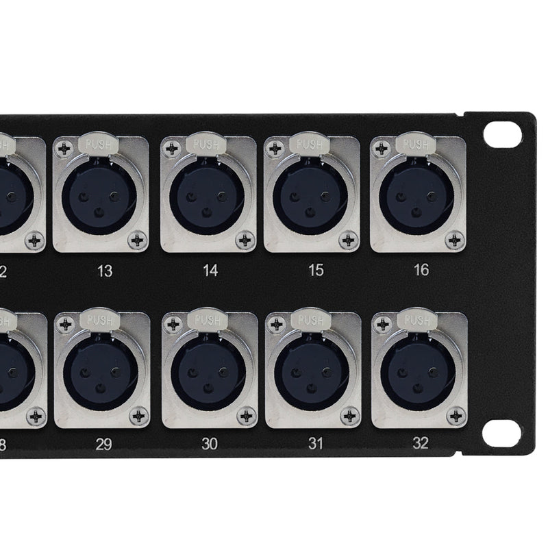 Xlr Rack 32-Port XLR Female Patch Panel, 19 inch rackmount 2U