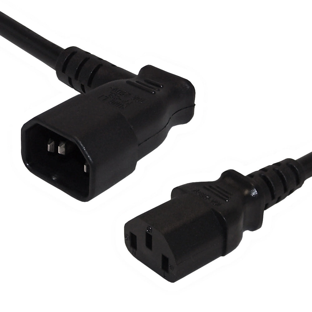 IEC C13 to IEC C14 Right Angle Power Cable - SJT Jacket