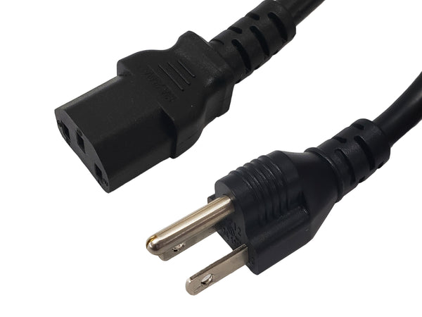 NEMA 5-15P to IEC C13 Power Cable with ON/OFF Switch - 16AWG - SJT Jacket