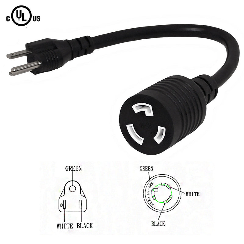 5-15P to NEMA L5-20R Power Cable - SJT