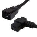 12ft IEC C19 Left Angle to IEC C20 Power Cable - SJT Jacket - 12AWG (20A 250V)