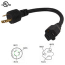 1ft NEMA L5-20P to NEMA 5-20R Power Cable - 12AWG - SJT Jacket