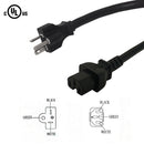 NEMA 6-20P to IEC C15 Power Cable - 14AWG - SJT Jacket