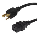 8ft NEMA L5-30P to IEC C19 Power Cable - 12AWG - SJT Jacket