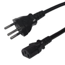 NBR14136 (Brazil) to IEC C13 - H05VV-F 1.0 (10A 250V) Power Cord - 2m