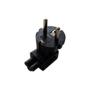 Schuko CEE 7/7 (Euro) Plug to C5 Power Adapter Down Angle