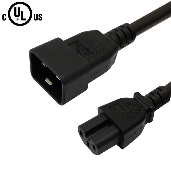IEC C20 to IEC C15 Power Cable - SJT Jacket