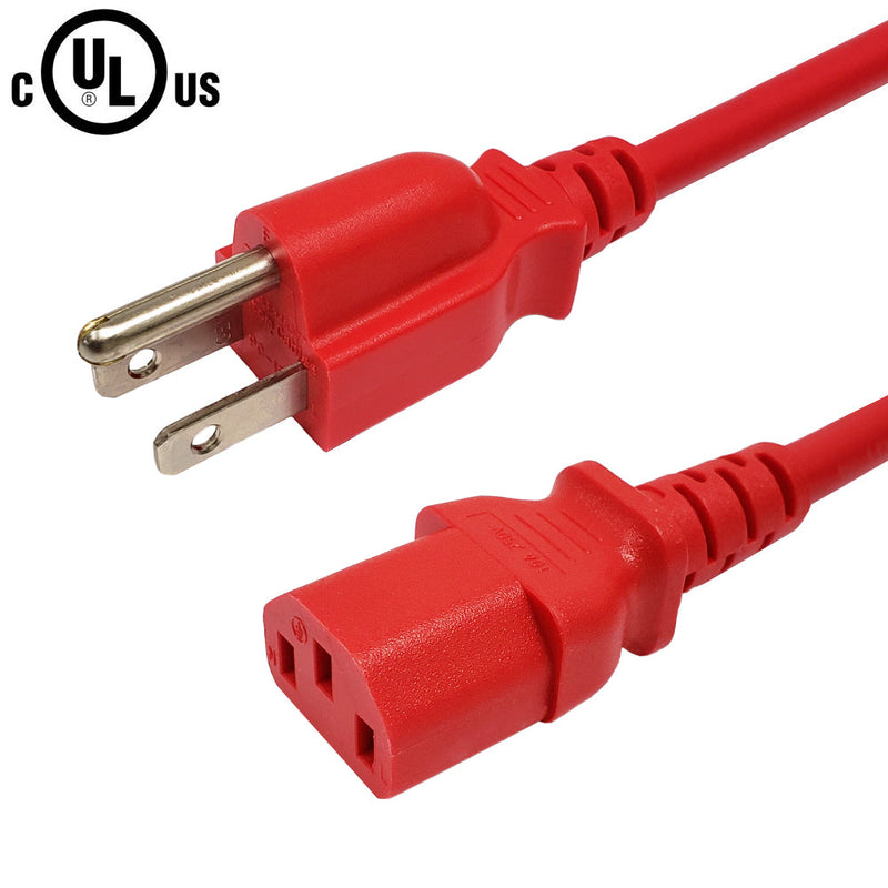 NEMA 5-15P to IEC C13 Power Cable - SJT