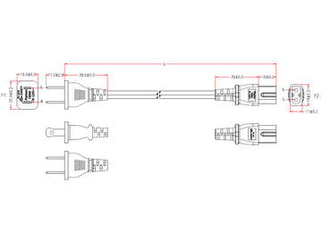 HQRP AC Power Cable Cord, IEC C8 non-polarized to NEMA 1-15P, 15 ft plus HQRP Euro Plug Adapter HQRP AC Power Cable Cord, IEC C8 non-polarized to NEMA 1-15P, 15 ft plus HQRP Euro Plug Adapter