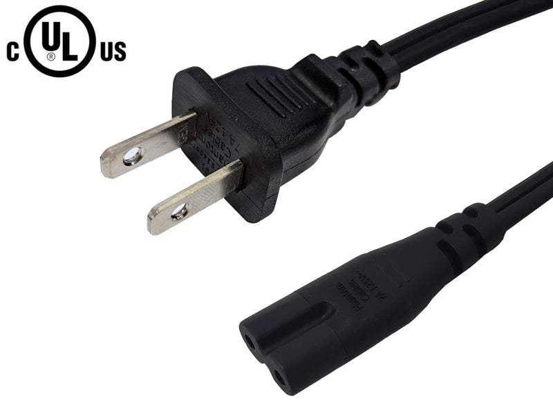 NEMA 1-15P to IEC C7 Non-Polarized Power Cable - 18AWG  - SPT-2