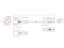 IEC C14 to IEC C7 Power Cable - 18AWG (7A 125V) - SPT-2