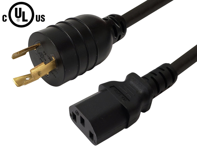 NEMA L5-20P to IEC C13 Power Cable - SJT