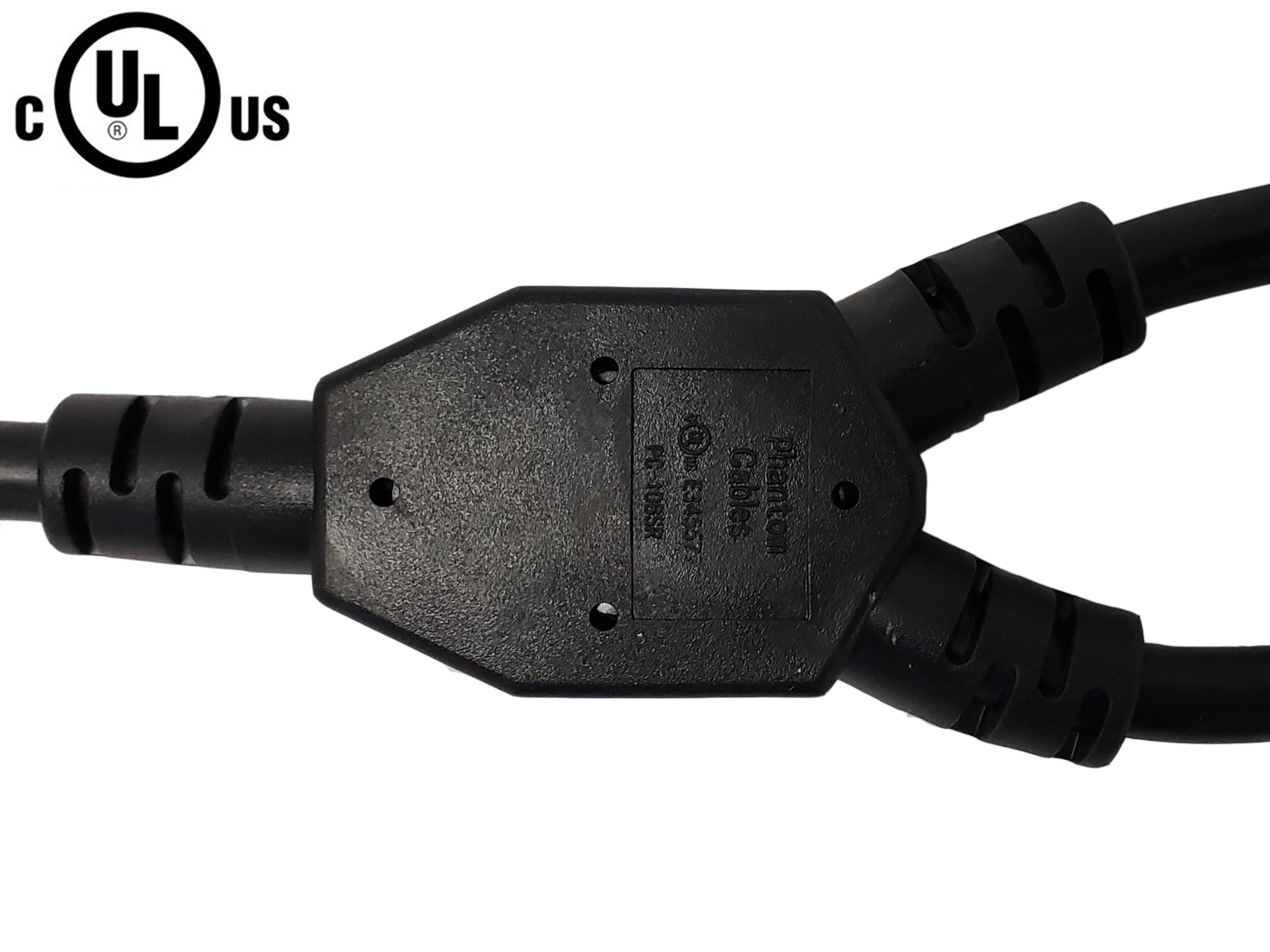 IEC C14 to 2x IEC C13 Power Splitter Cable - SJT
