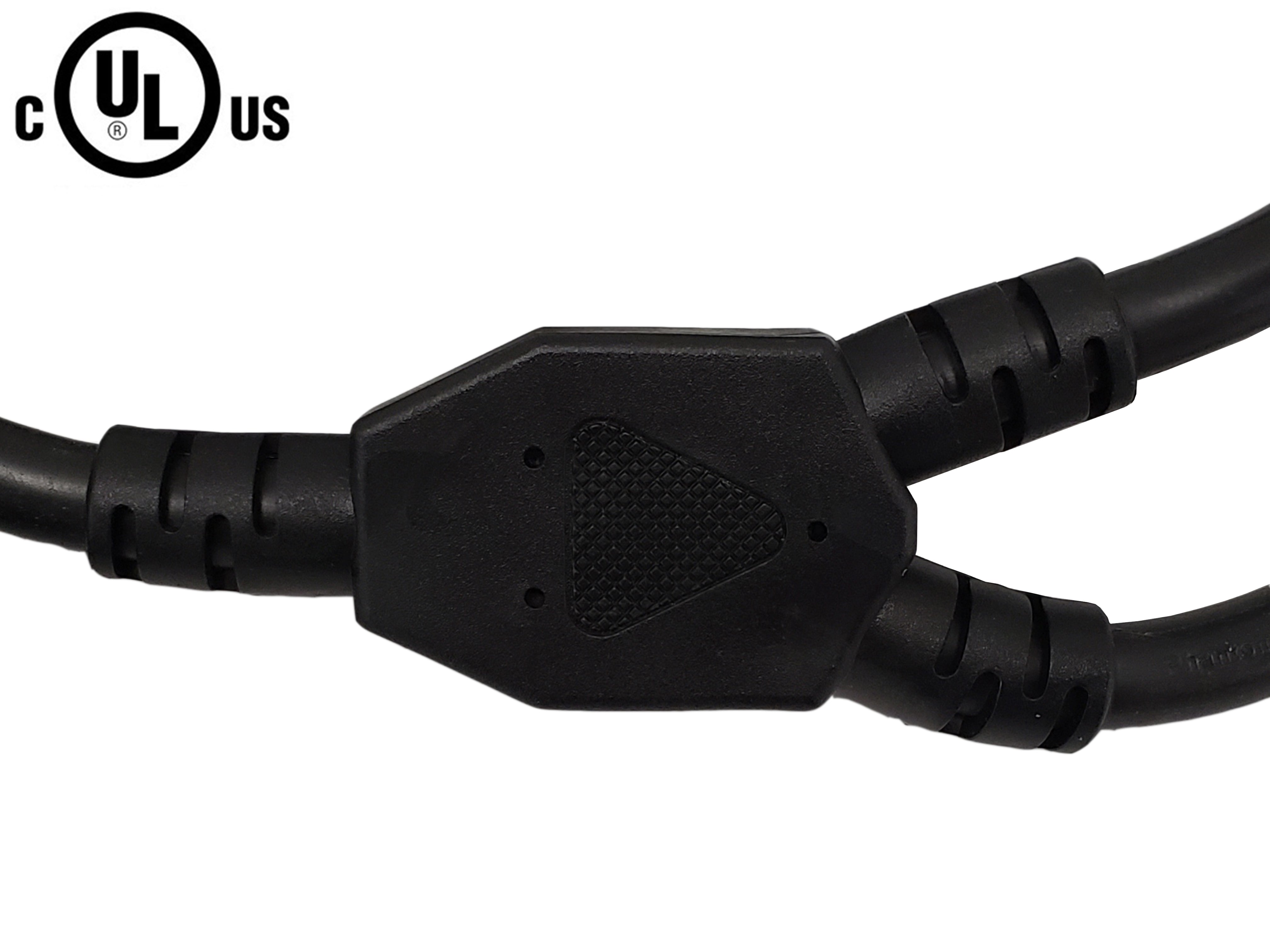 IEC C14 to 2x IEC C15 Power Splitter Cable - SJT