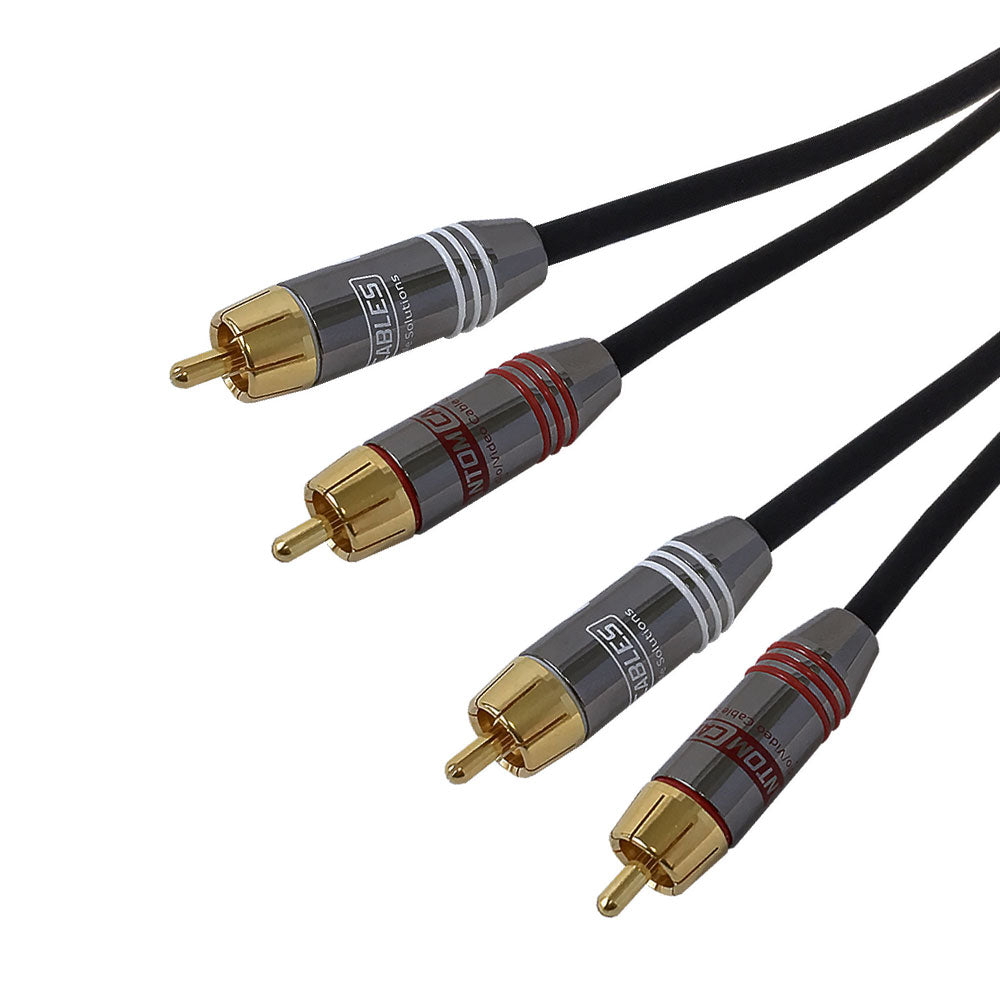 Premium Phantom Cables Dual Channel RCA Male to Male Audio Cable