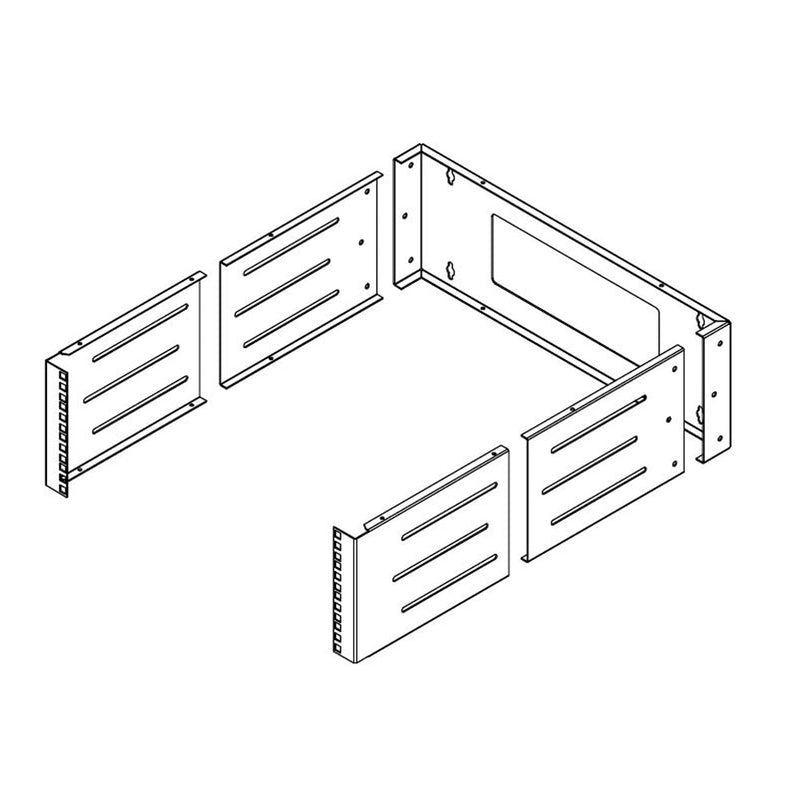 19 inch Wall Mount Bracket - 4U, Adjustable Depth, 12-18 Inches, Hinged